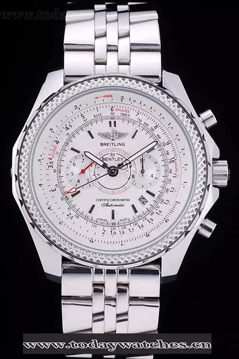 breitling bentley chronograph white dial stainless steel strap|Breitling for Bentley.